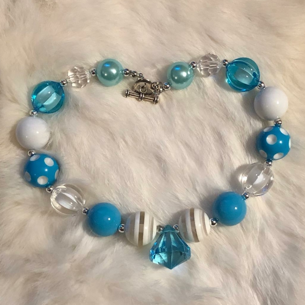 16" Beaded Blue Necklace